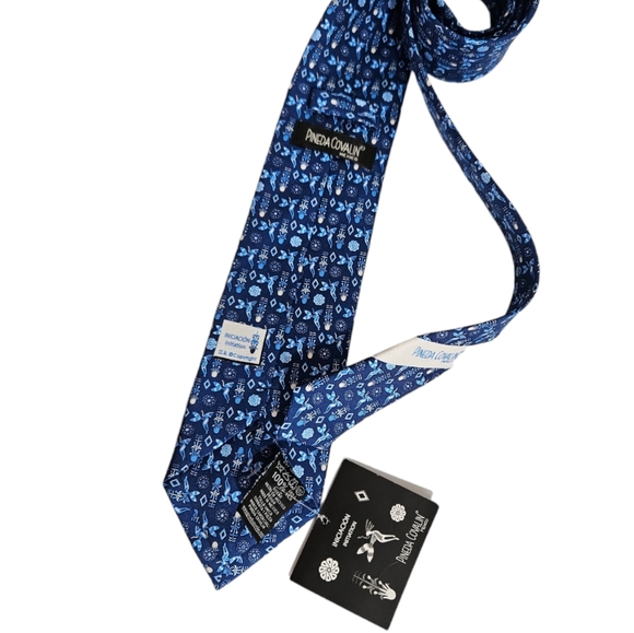 🆕PINEDA COVALIN Blue Initiation Silk LUXURY Tie MEXICO - Picture 2 of 5